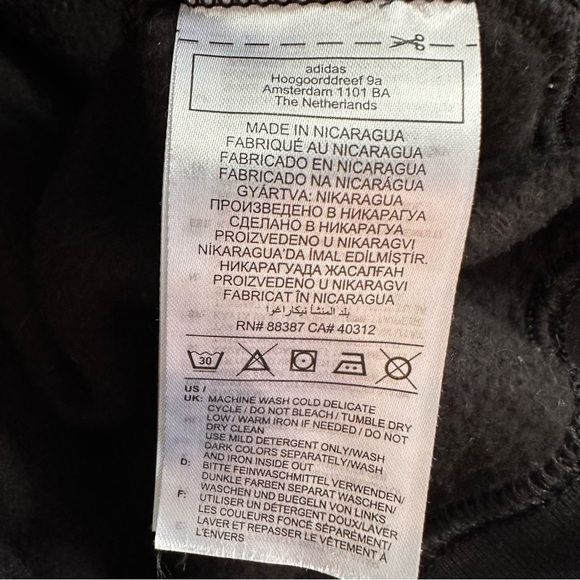 Adidas Black Trefoil Hoodie Size Large - Picture 7 of 9
